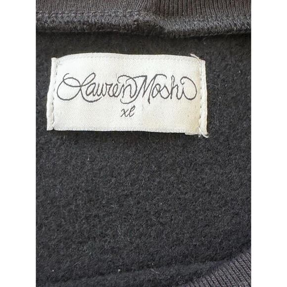 Lauren Moshi Black Tiger Graphic Sweatshirt Oversized Crewneck Rainbow Cozy XL - Picture 5 of 8